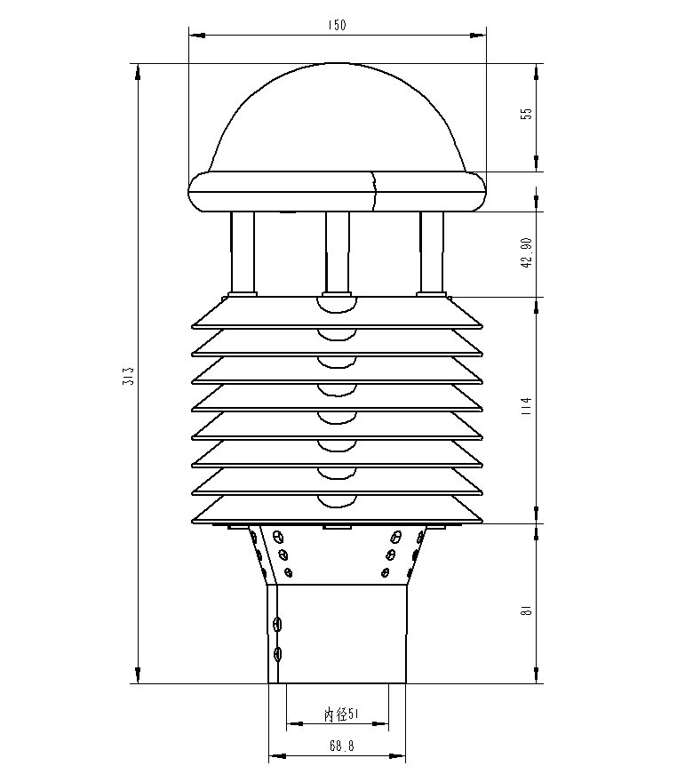 空氣質量傳感器產品尺寸圖