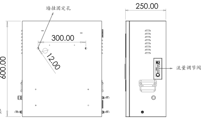 二次供水在線監(jiān)測設備側(cè)視圖